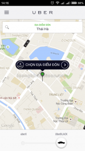 định vị uber xác định địa điểm
